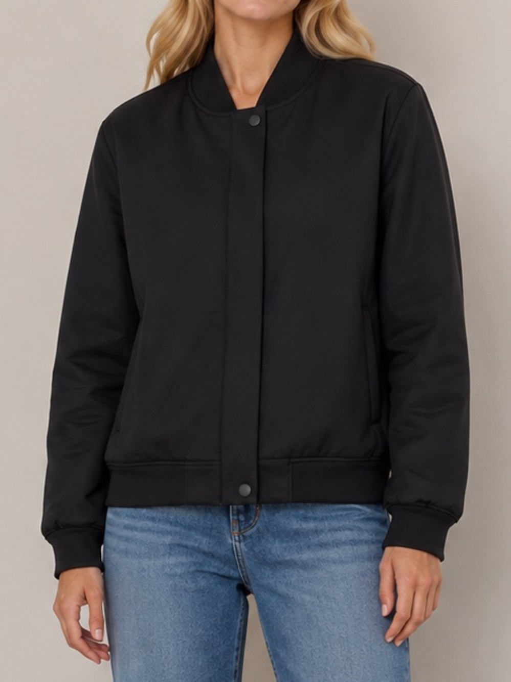 Athleta Black Endless Bomber Jacket Medium